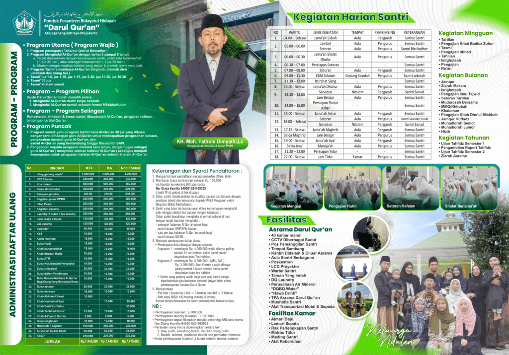 Brosur Asrama Darul Quran Mojogeneng 2025-2026 (isi)
